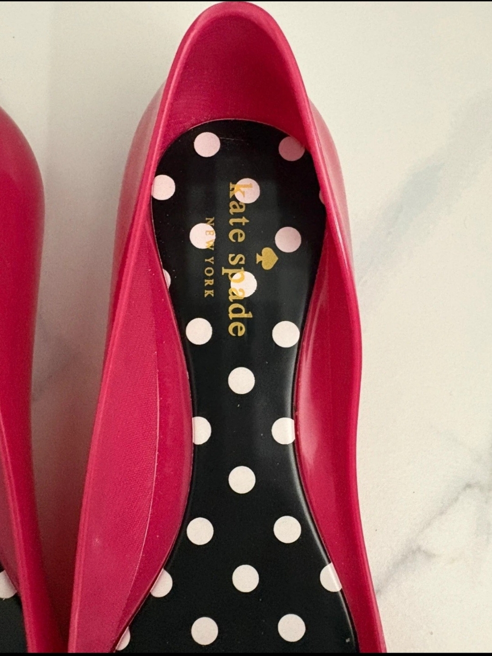 kate spade Hot Pink Pointed-Toe Flats with Black Bow - Picture 4 of 4